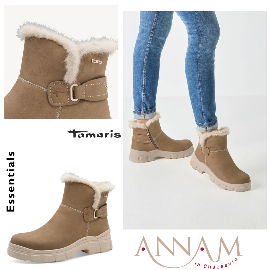 Bottine fourr&eacute;es femme