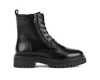 Bottine noires à lacets/zip