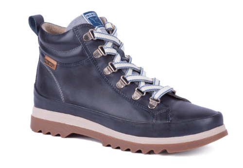 Sneakers montante bleu à lacets/zip