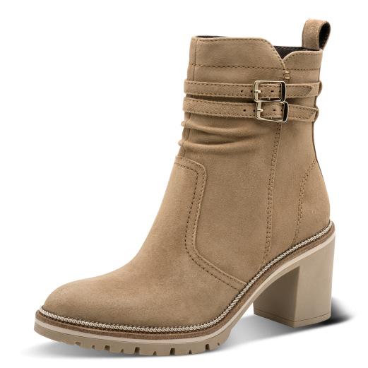 Bottine à talon taupe